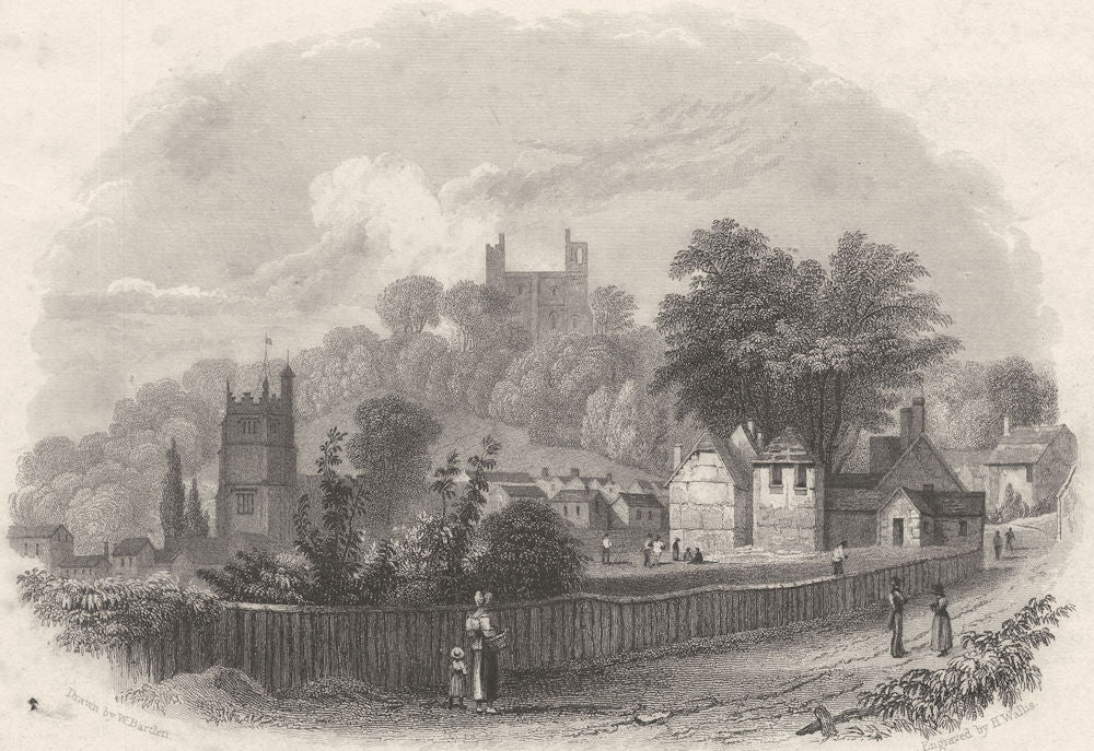 ESSEX. Castle Hedingham. Title Page Vignette. (Bartlett/Wright) 1834 old print